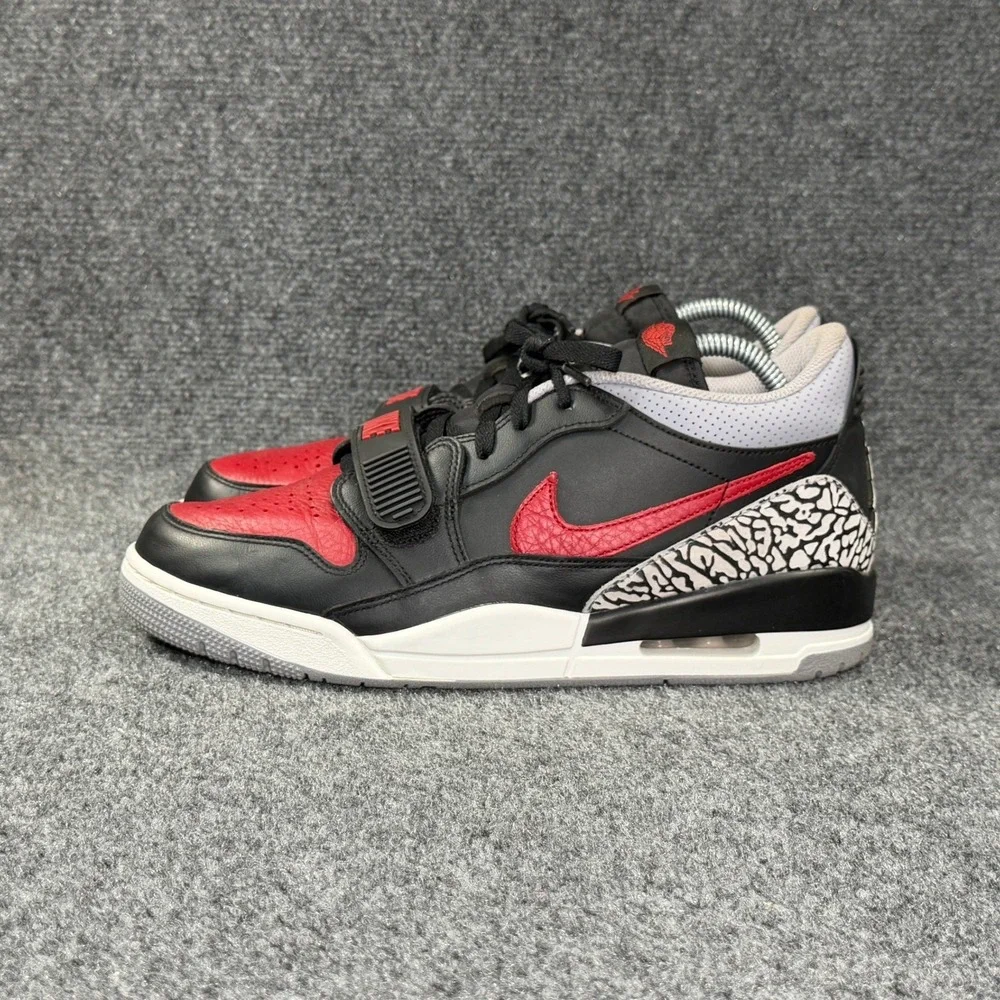 Jordan Legacy 312 Low Shoes Men's 10 Bred Cement Retro Athletic Sneakers